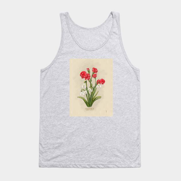 January Flower Birth Month Illustration Tank Top by sydneybrookeart